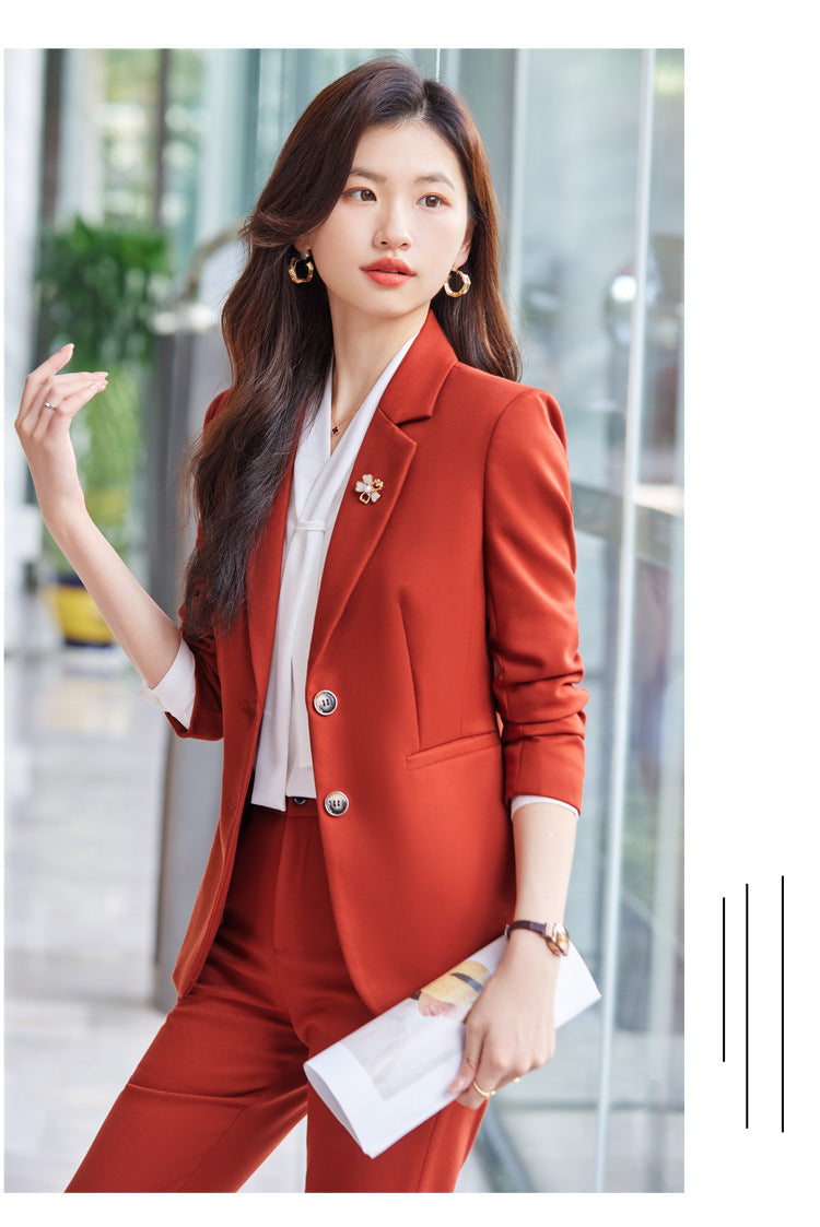 Blue Blazer for Women 2025 Spring and Autumn New Slim Fit Elegant Goddess Style Suit Professional Workwear