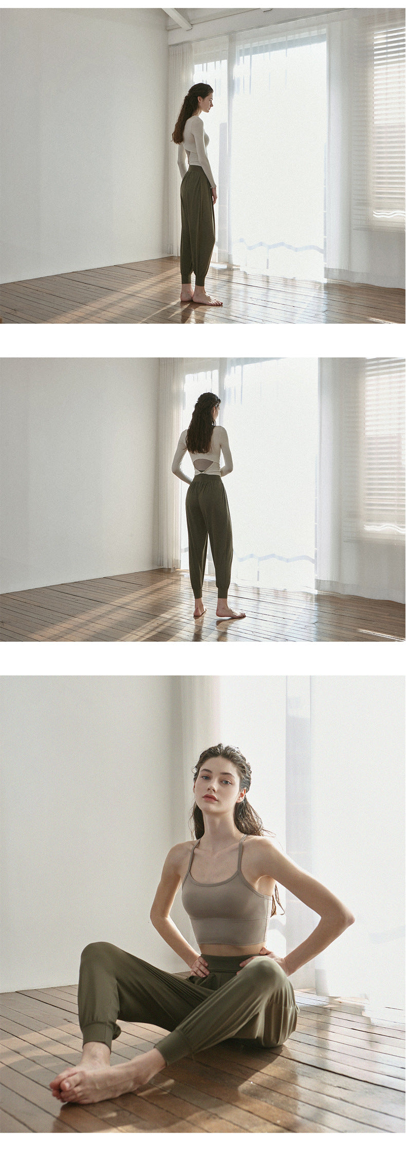 High-Waisted Women's Athletic Pants, Long Pants for Aerobics, Fitness, Dance, Loose Carrot Pants, Harem Jogger Pants for Running