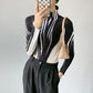 Miyake Wide-leg Pants Women's High-waist Pendant Pleated Pants Women's Loosening Waist Cropped Pants Black All-match Casual Pants