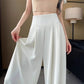 2025 Summer New High-Waisted Straight Wide-Leg Pants for Women, Stylish Versatile Slimming Floor-Length Pants Cross-Border