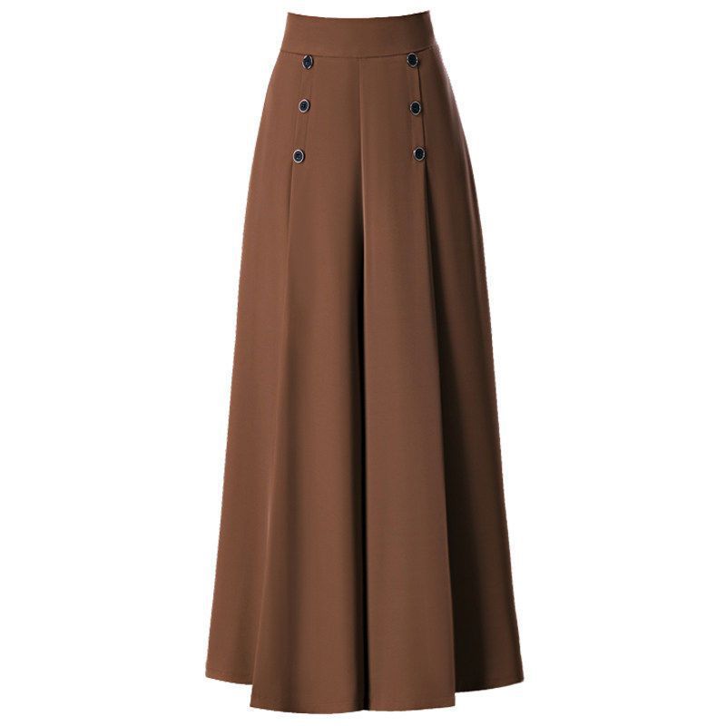 Wide Leg Pants Women's Spring and Summer High Waist Loose Slimming Middle-aged Women's Pants Cropped Skirt Casual Skirt Pants