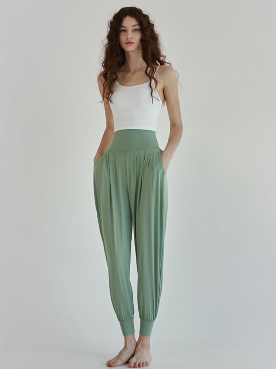 High-Waisted Women's Athletic Pants, Long Pants for Aerobics, Fitness, Dance, Loose Carrot Pants, Harem Jogger Pants for Running