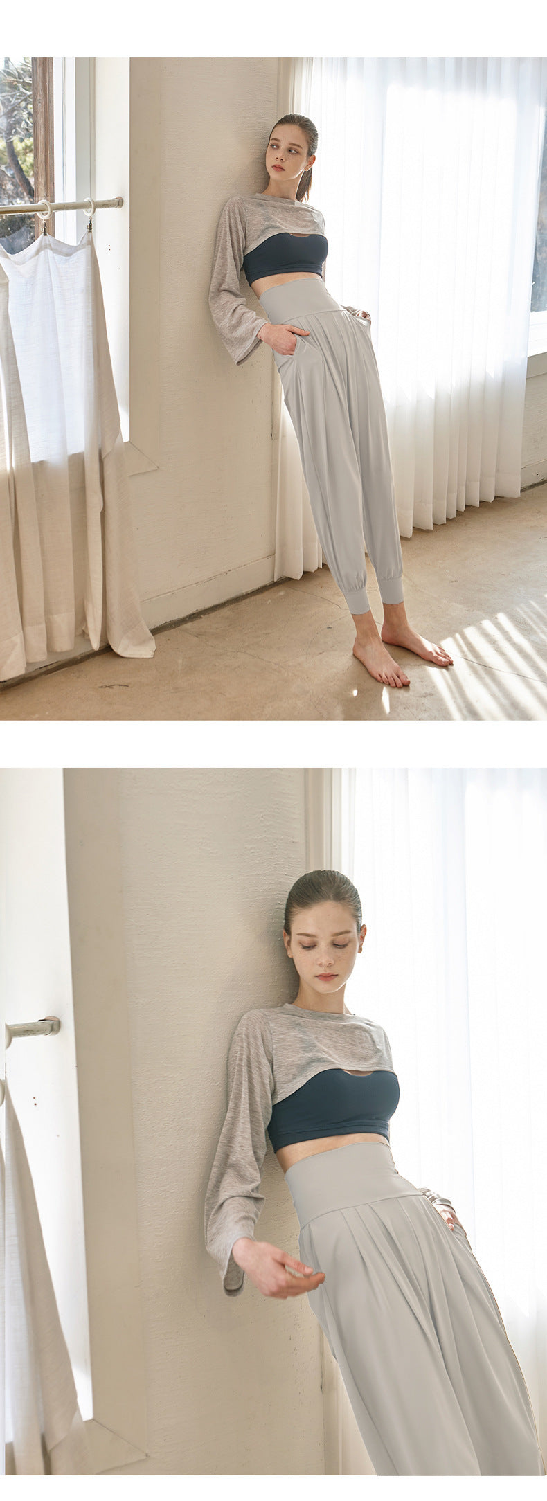 High-Waisted Women's Athletic Pants, Long Pants for Aerobics, Fitness, Dance, Loose Carrot Pants, Harem Jogger Pants for Running