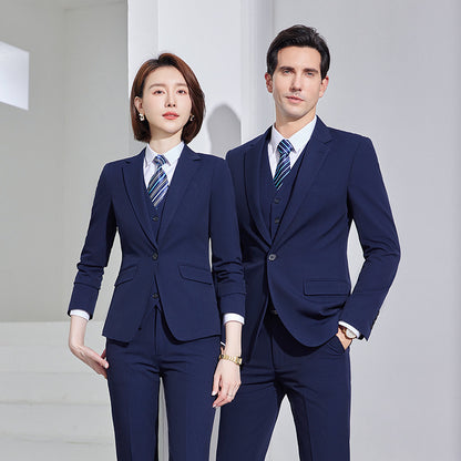 New Business Suit for Men and Women Same Style Professional Dress Jacket Dress Office Clerk Bank Work Clothes