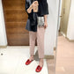 Miyake 2026 Straight-Leg Fashion High-Waisted Pocketed Cropped Pants with Elastic Waistband, Stretchy Pleated Slimming Cigarette Pants for Women