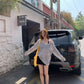 Red Celebrity Sun Protection Blouse Women's Summer Ootd Wear 2025 New Long-Sleeved T-Shirt Loose Stripesd Slanted Shoulder Top