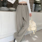 Real shot! 2024 elastic waist design sense suit pants casual pants women's wide leg pants high waist drape pants