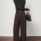 Authentic Wool Wide-Leg Pants for Women 25 New High-Waisted Slimming Tummy-Covering Straight-Leg Pants Women's Vertical Casual Pants