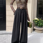 Real shot! 2024 elastic waist design sense suit pants casual pants women's wide leg pants high waist drape pants