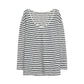 Red Celebrity Sun Protection Blouse Women's Summer Ootd Wear 2025 New Long-Sleeved T-Shirt Loose Stripesd Slanted Shoulder Top