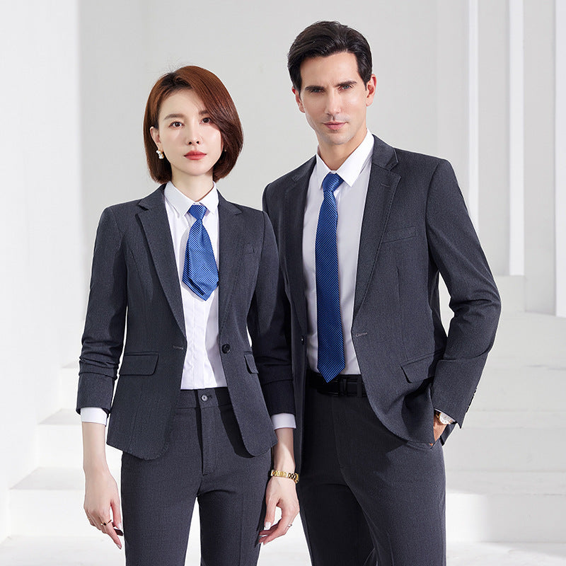 New Business Suit for Men and Women Same Style Professional Dress Jacket Dress Office Clerk Bank Work Clothes