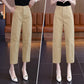 High-Waisted Casual Pants for Women, 2025 Spring and Autumn New Loose Slimming Cropped Cigarette Knife Pants for Petite Figures