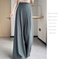 2025 Summer New High-Waisted Straight Wide-Leg Pants for Women, Stylish Versatile Slimming Floor-Length Pants Cross-Border