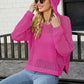 Amazon's Popular Fashion Loose Outer Wear Long-Sleeved Cut Out Blouse 2023 European and American Pure Color Casual Hooded Sweater for Women
