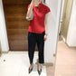 Miyake 2026 Straight-Leg Fashion High-Waisted Pocketed Cropped Pants with Elastic Waistband, Stretchy Pleated Slimming Cigarette Pants for Women