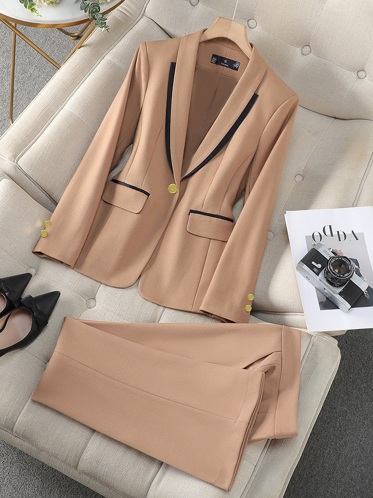 Cross-Border Black Suit Set for Women, New Style for Autumn, Elegant and Professional Office Attire, High-End Workwear