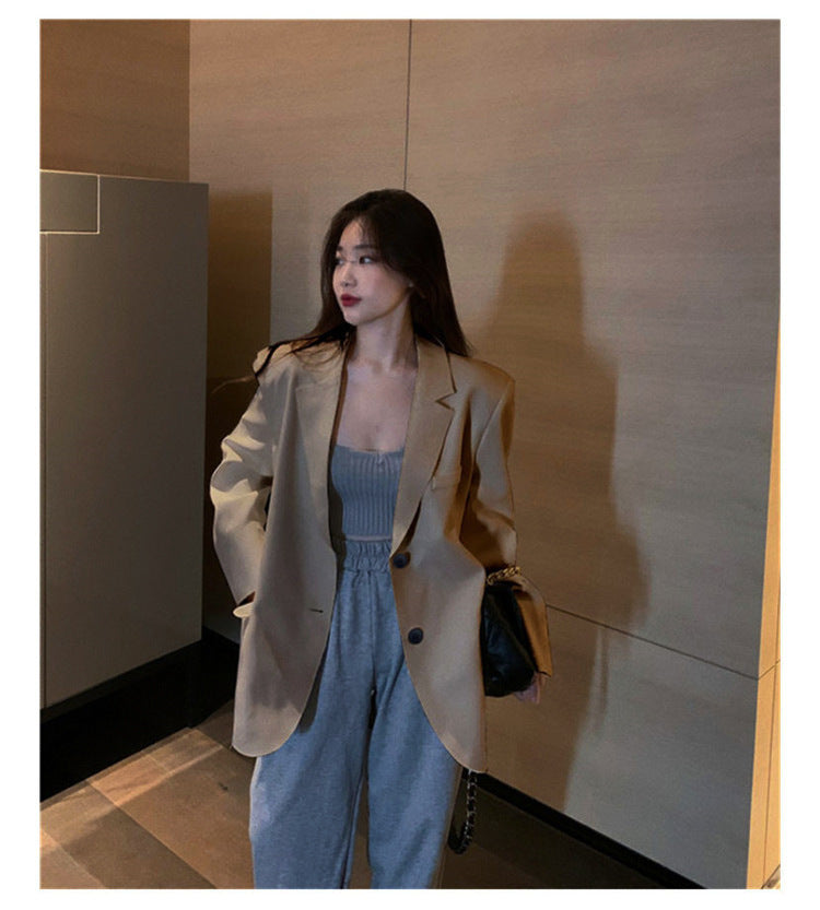 Women's Blazer 2026 Spring and Autumn New Style Small Blazer Korean Version Internet Celebrity Loose Spring and Autumn Pink Casual Suit for Women