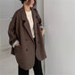 Casual Style Blazer for Women 2026 Spring and Autumn New Street Style Internet Celebrity Simple Loose Coffee-Colored Small Suit
