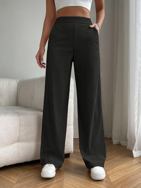 2025 New Women's Trousers Cross-border Spring and Autumn High Waist Loose Wide Leg Pants Drain All-match Casual Straight Pants