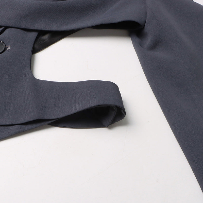 Irregular Deconstructed Blazer 2026 New Style Unique Long-Sleeve Hollow-Out High-End Waist-Cinching Blazer Jacket for Women