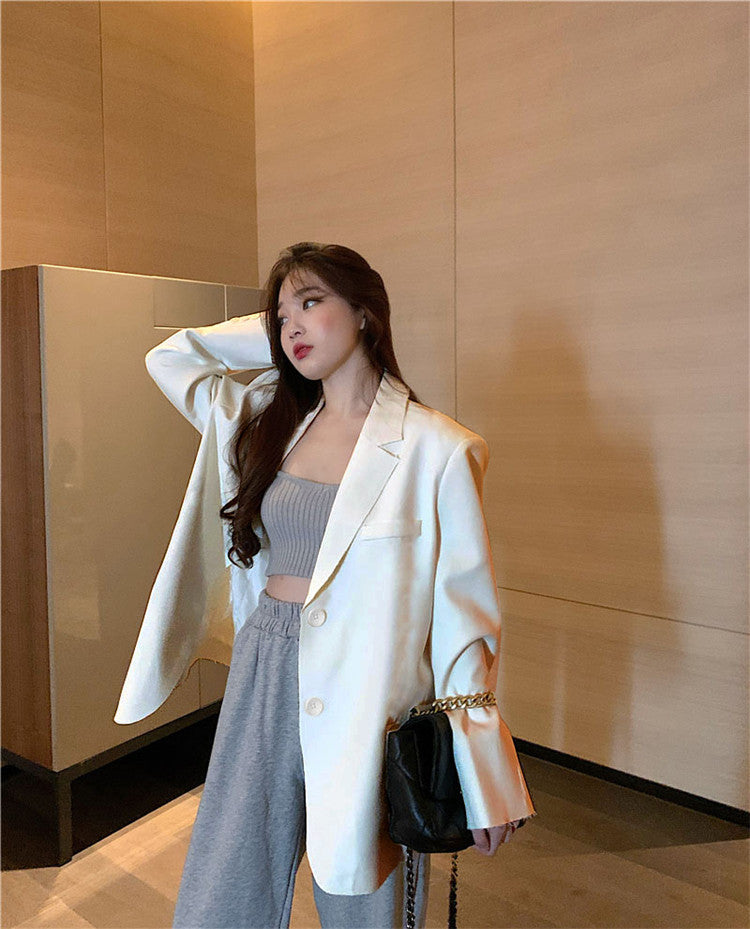 Women's Blazer 2026 Spring and Autumn New Style Small Blazer Korean Version Internet Celebrity Loose Spring and Autumn Pink Casual Suit for Women