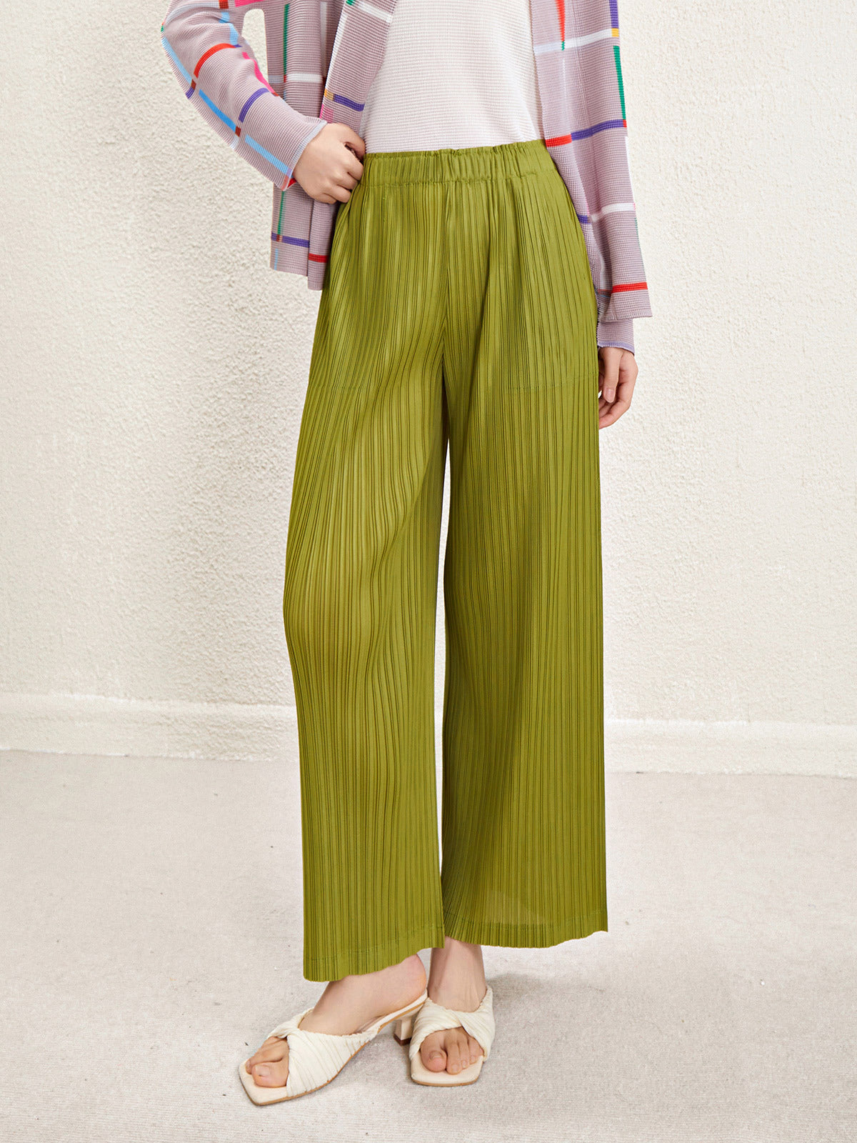 Miyake High Waist Wide Leg Pants Women's Spring and Summer 2024 New Pleated Casual Loose Slimming Straight Long Trousers