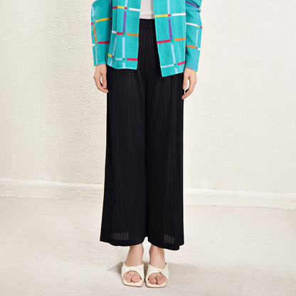 Miyake High Waist Wide Leg Pants Women's Spring and Summer 2024 New Pleated Casual Loose Slimming Straight Long Trousers