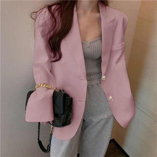 Women's Blazer 2026 Spring and Autumn New Style Small Blazer Korean Version Internet Celebrity Loose Spring and Autumn Pink Casual Suit for Women