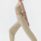 Spring New Casual Pants, Women's Sports Pants, High-Waisted, Belly-Controlling, Simple Flap Pocket Pantss, Loose Leg-Tie Yoga Pants for Women