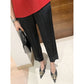 Miyake 2026 Straight-Leg Fashion High-Waisted Pocketed Cropped Pants with Elastic Waistband, Stretchy Pleated Slimming Cigarette Pants for Women