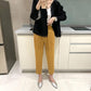 Miyake 2026 Straight-Leg Fashion High-Waisted Pocketed Cropped Pants with Elastic Waistband, Stretchy Pleated Slimming Cigarette Pants for Women