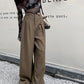 Real shot! 2024 elastic waist design sense suit pants casual pants women's wide leg pants high waist drape pants