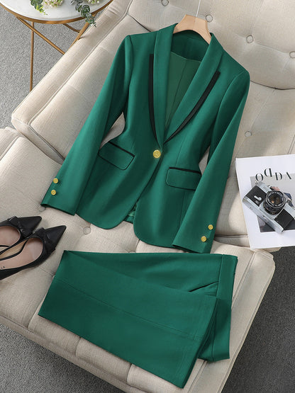 Cross-Border Black Suit Set for Women, New Style for Autumn, Elegant and Professional Office Attire, High-End Workwear
