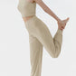 Spring New Casual Pants, Women's Sports Pants, High-Waisted, Belly-Controlling, Simple Flap Pocket Pantss, Loose Leg-Tie Yoga Pants for Women