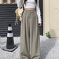 Real shot! 2024 elastic waist design sense suit pants casual pants women's wide leg pants high waist drape pants