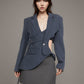 Irregular Deconstructed Blazer 2026 New Style Unique Long-Sleeve Hollow-Out High-End Waist-Cinching Blazer Jacket for Women