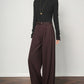 Authentic Wool Wide-Leg Pants for Women 25 New High-Waisted Slimming Tummy-Covering Straight-Leg Pants Women's Vertical Casual Pants
