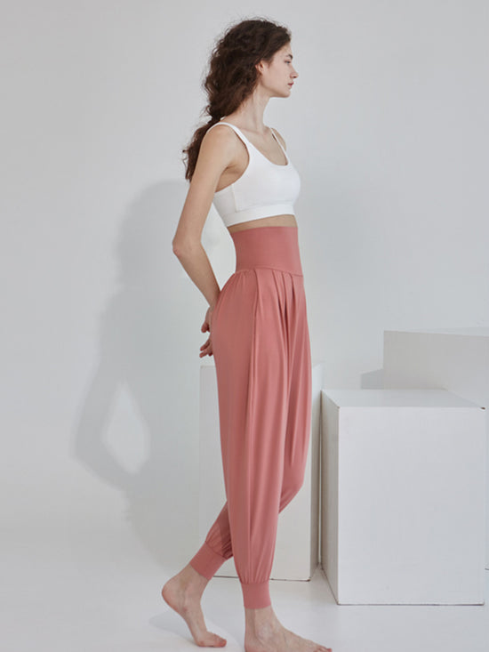 High-Waisted Women's Athletic Pants, Long Pants for Aerobics, Fitness, Dance, Loose Carrot Pants, Harem Jogger Pants for Running