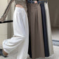 Real shot! 2024 elastic waist design sense suit pants casual pants women's wide leg pants high waist drape pants