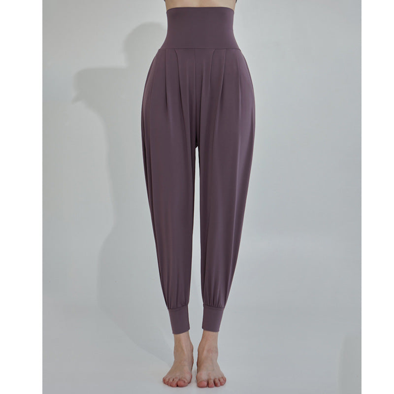 High-Waisted Women's Athletic Pants, Long Pants for Aerobics, Fitness, Dance, Loose Carrot Pants, Harem Jogger Pants for Running