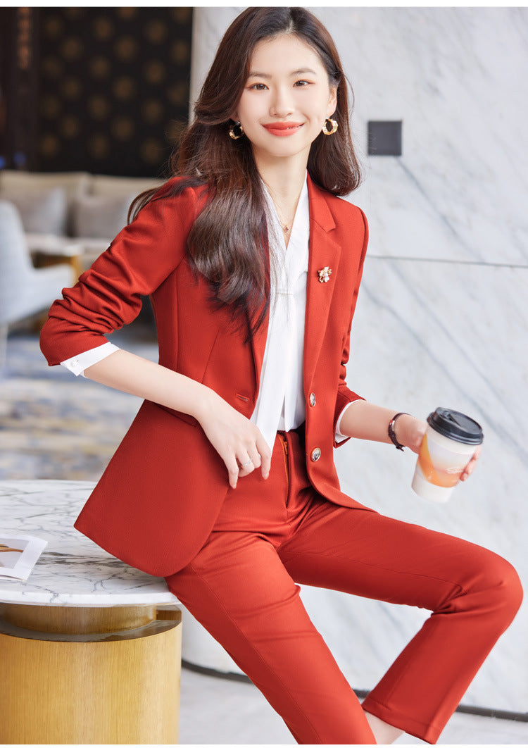 Blue Blazer for Women 2025 Spring and Autumn New Slim Fit Elegant Goddess Style Suit Professional Workwear