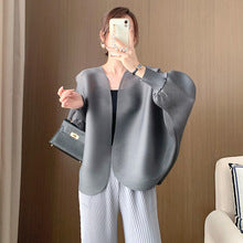 Miyake Wide-leg Pants Women's High-waist Pendant Pleated Pants Women's Loosening Waist Cropped Pants Black All-match Casual Pants