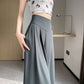 2025 Summer New High-Waisted Straight Wide-Leg Pants for Women, Stylish Versatile Slimming Floor-Length Pants Cross-Border