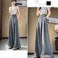 2025 Summer New High-Waisted Straight Wide-Leg Pants for Women, Stylish Versatile Slimming Floor-Length Pants Cross-Border