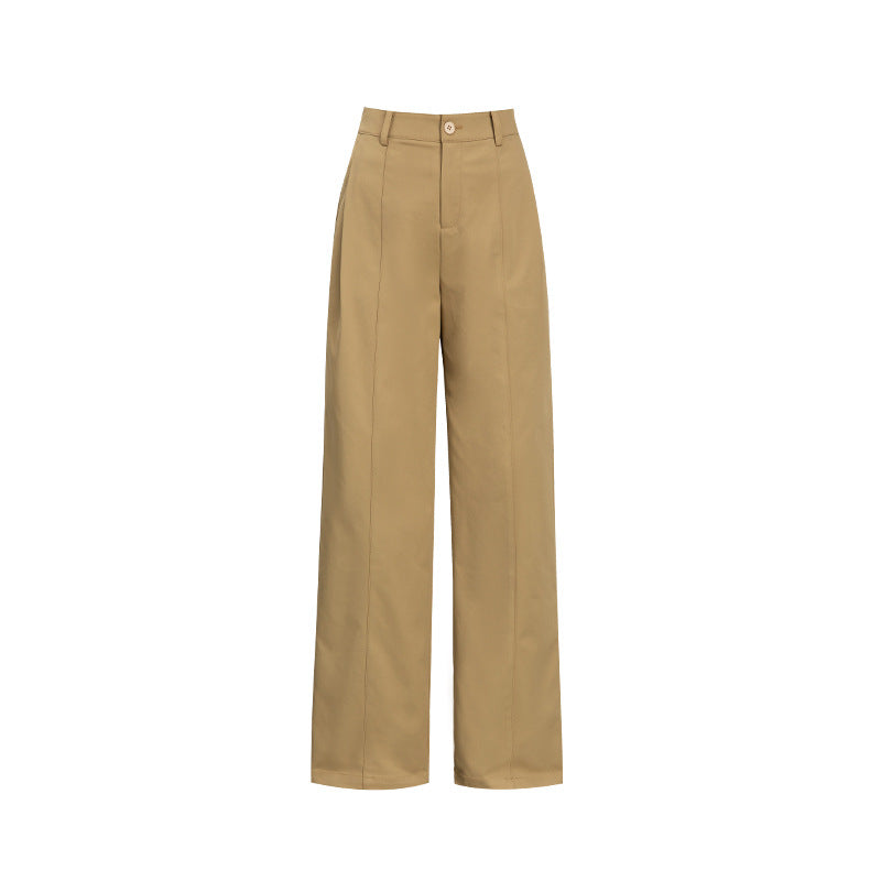 Wide-Leg Pants for Women 2025 Fashion Loose Slimming Straight Pants High-Waisted Drapey Three-Dimensional Seam Casual Long Pants