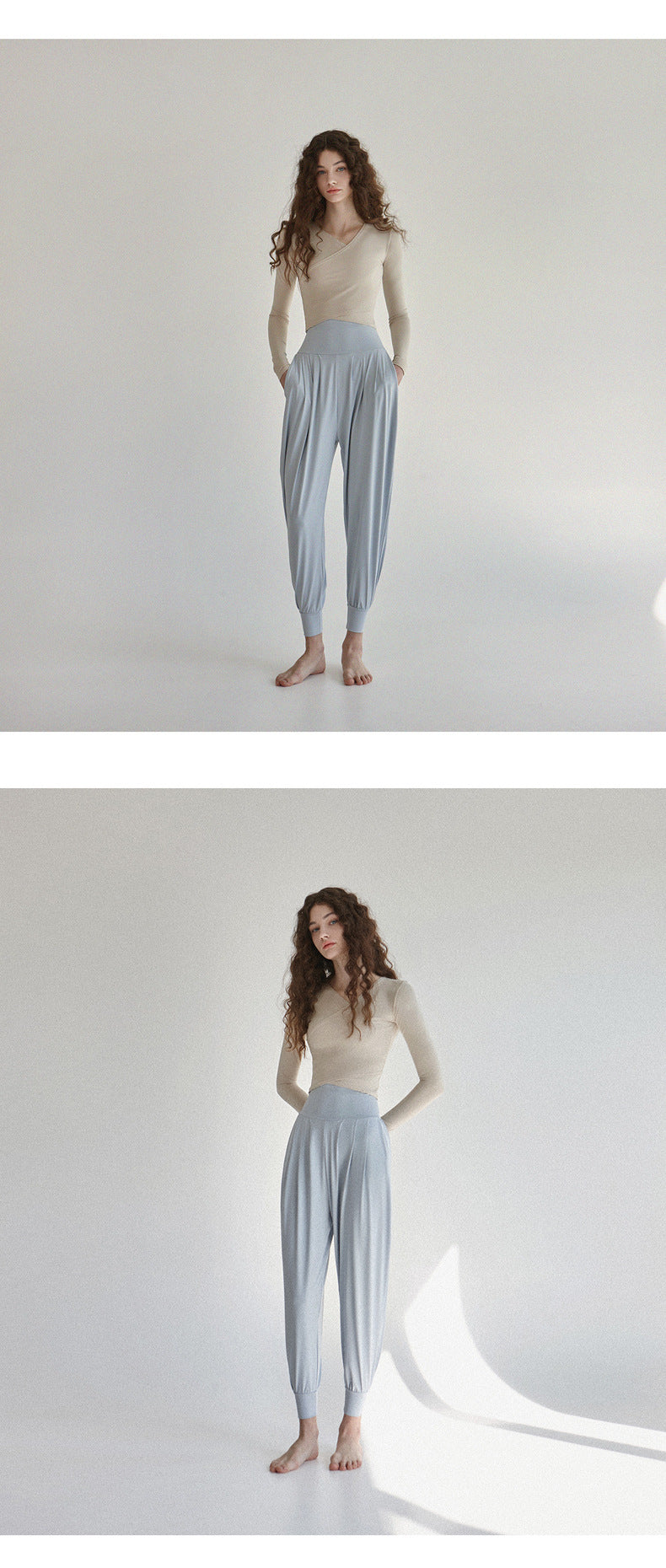 High-Waisted Women's Athletic Pants, Long Pants for Aerobics, Fitness, Dance, Loose Carrot Pants, Harem Jogger Pants for Running