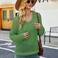 Amazon's Popular Fashion Loose Outer Wear Long-Sleeved Cut Out Blouse 2023 European and American Pure Color Casual Hooded Sweater for Women