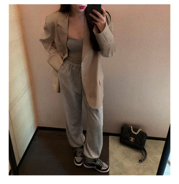 Women's Blazer 2026 Spring and Autumn New Style Small Blazer Korean Version Internet Celebrity Loose Spring and Autumn Pink Casual Suit for Women