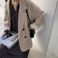 Casual Style Blazer for Women 2026 Spring and Autumn New Street Style Internet Celebrity Simple Loose Coffee-Colored Small Suit