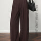 Authentic Wool Wide-Leg Pants for Women 25 New High-Waisted Slimming Tummy-Covering Straight-Leg Pants Women's Vertical Casual Pants
